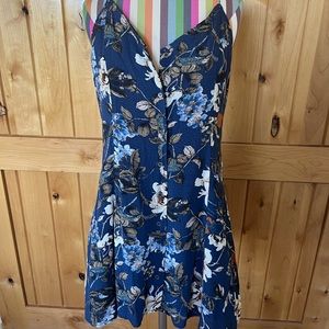Blue Floral Spaghetti Strap Tank